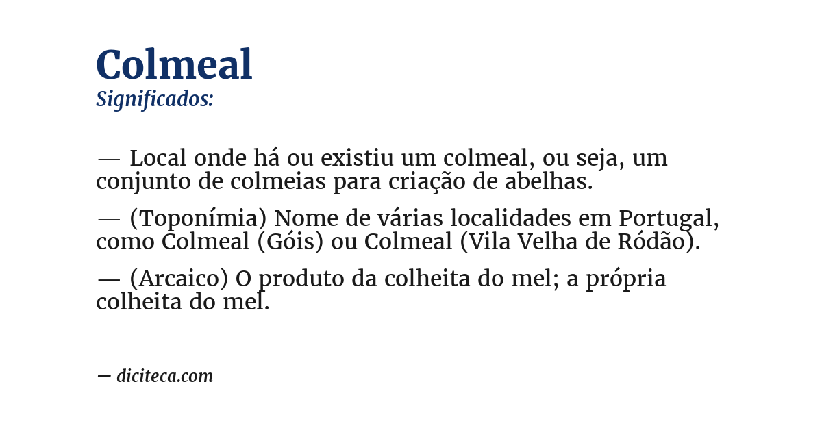 Significado de colmeal