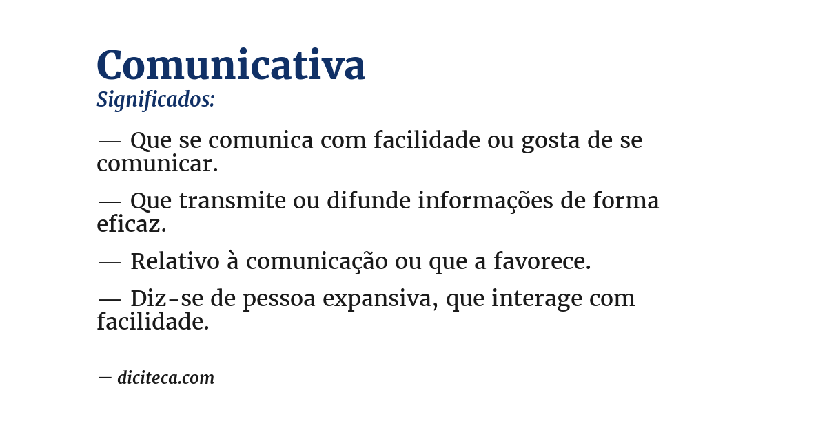 Significado de comunicativa