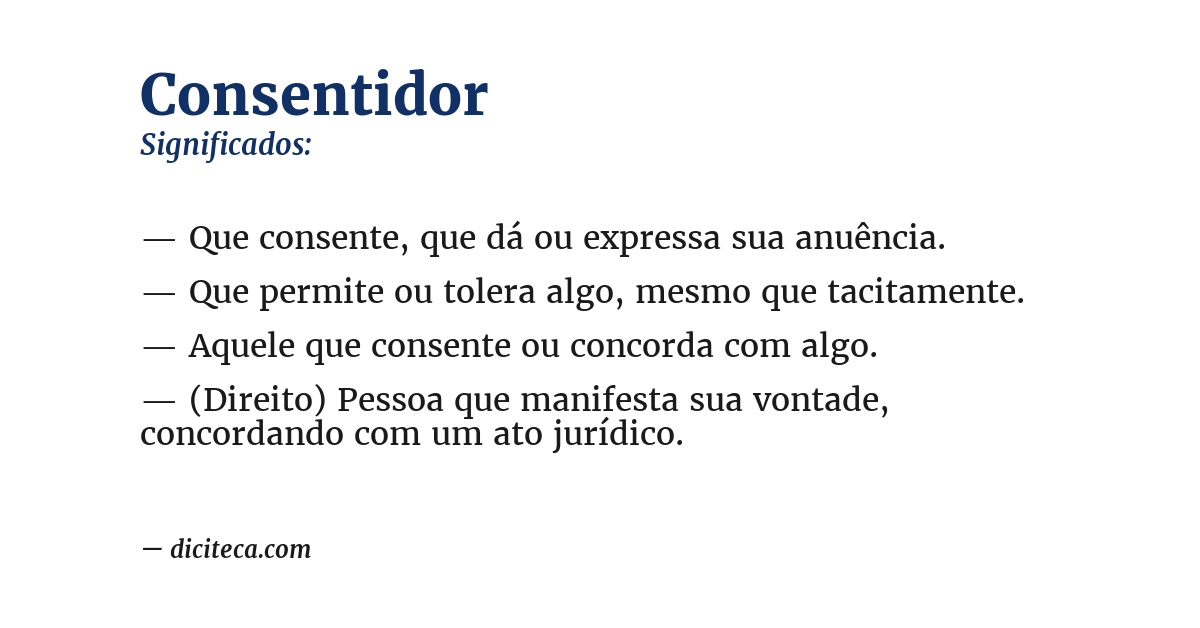 Significado de consentidor