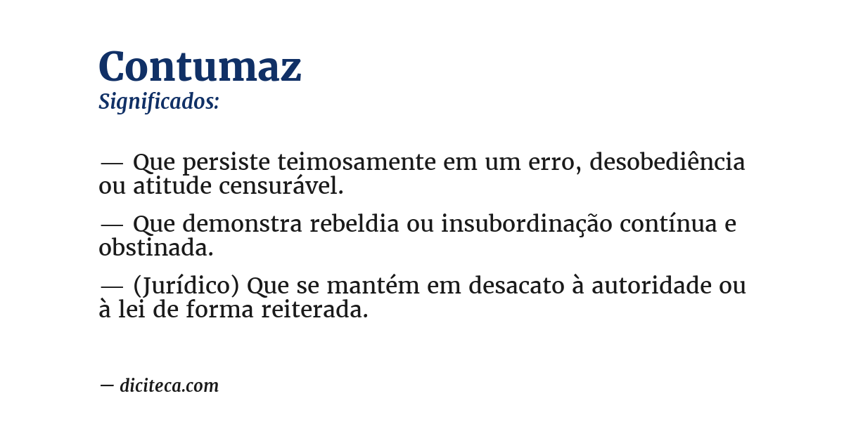 Significado de contumaz