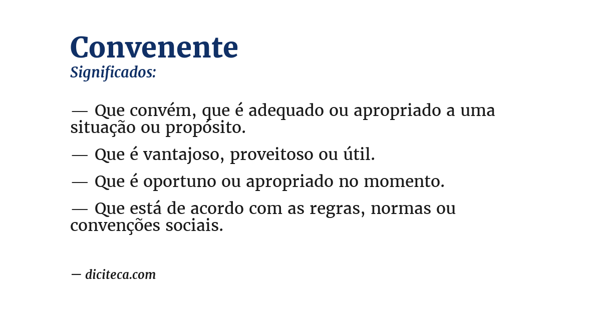 Significado de convenente