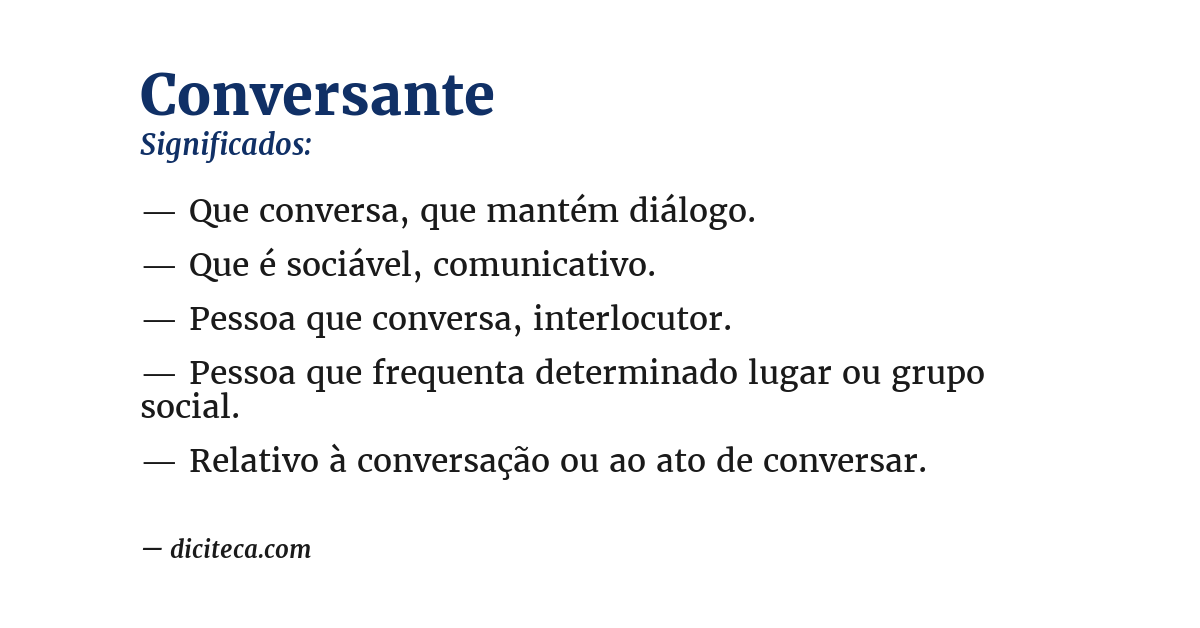 Significado de conversante