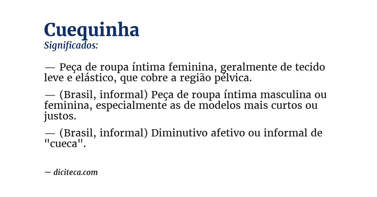 Significado de cuequinha