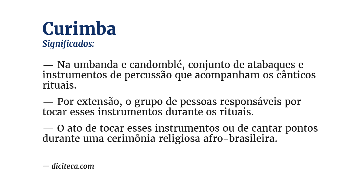 Significado de curimba
