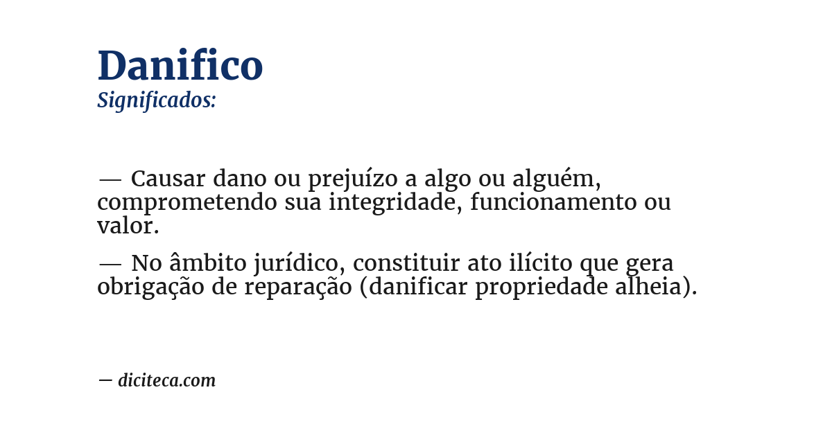 Significado de danifico