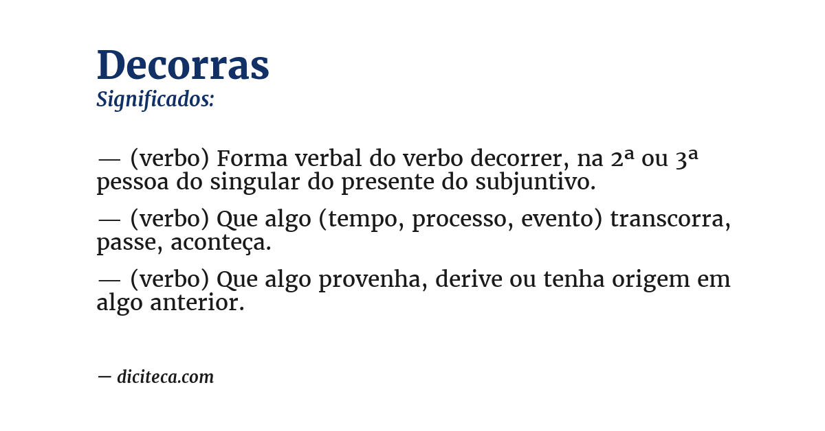 Significado de decorras