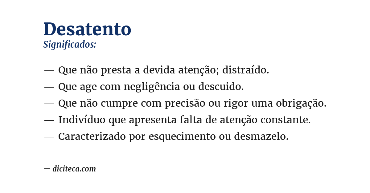 Significado de desatento