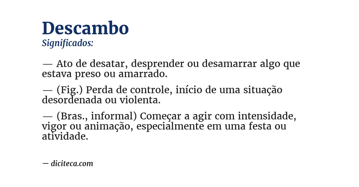 Significado de descambo