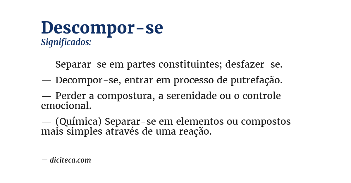 Significado de descompor-se