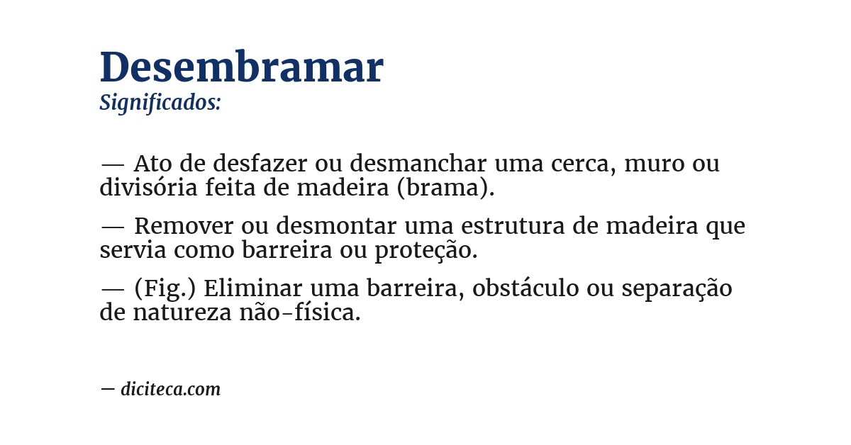 Significado de desembramar