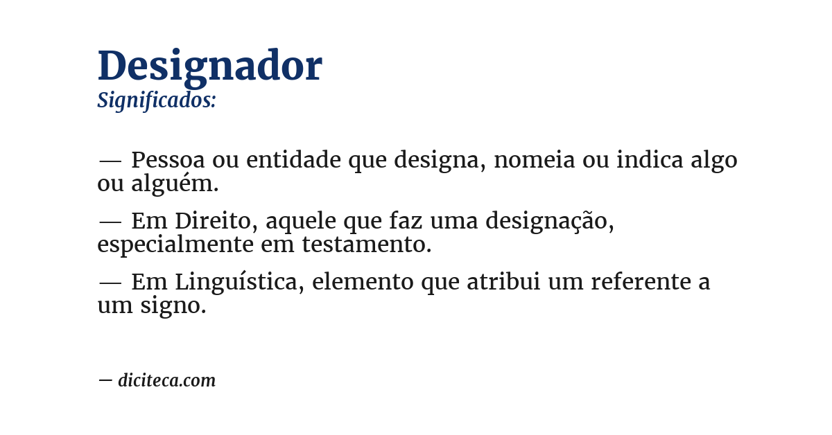 Significado de designador