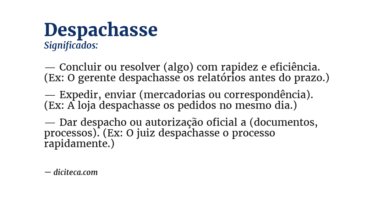 Significado de despachasse