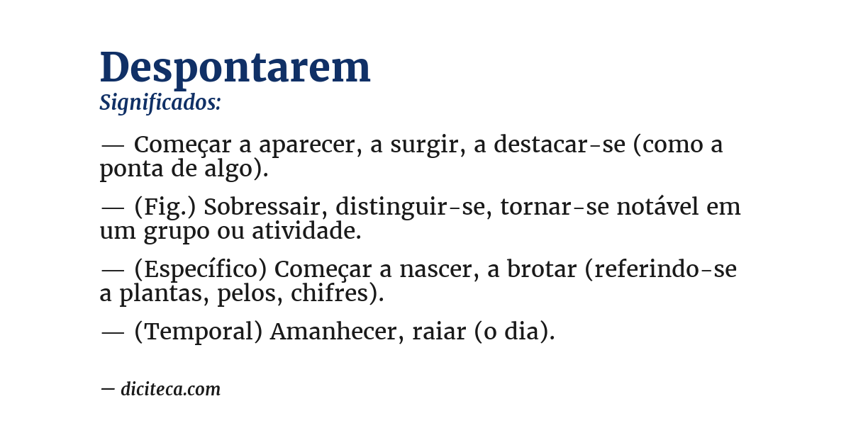 Significado de despontarem