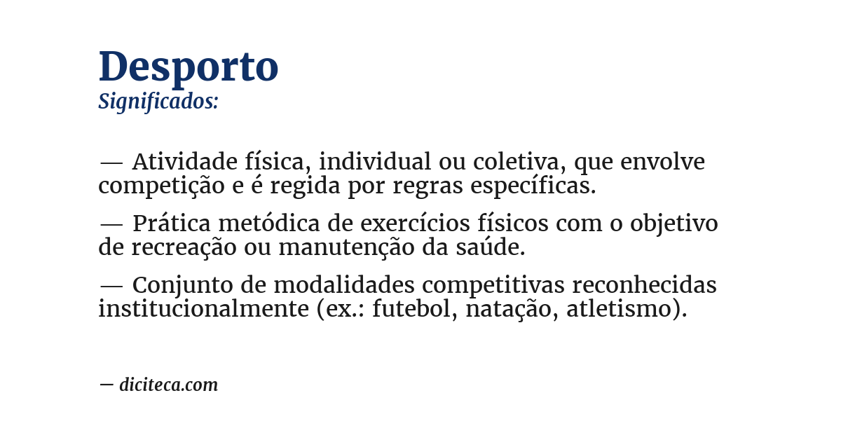 Significado de desporto