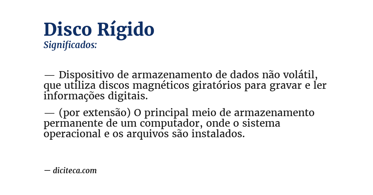 Significado de disco rígido