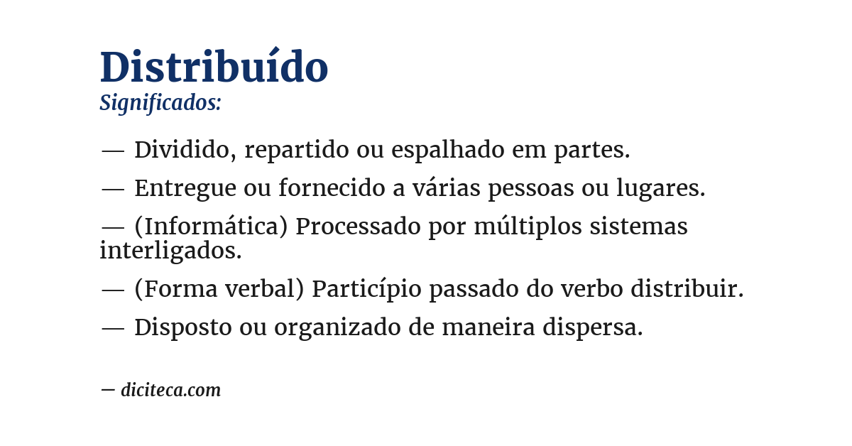 Significado de distribuído