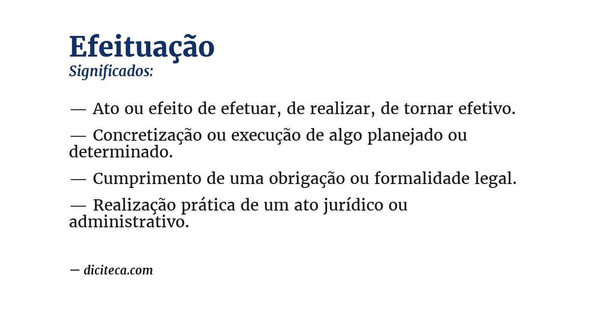 Significado de efeituação