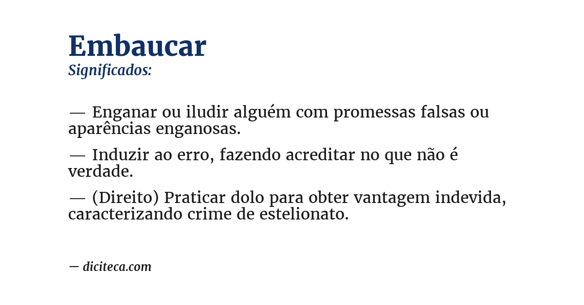 Significado de embaucar