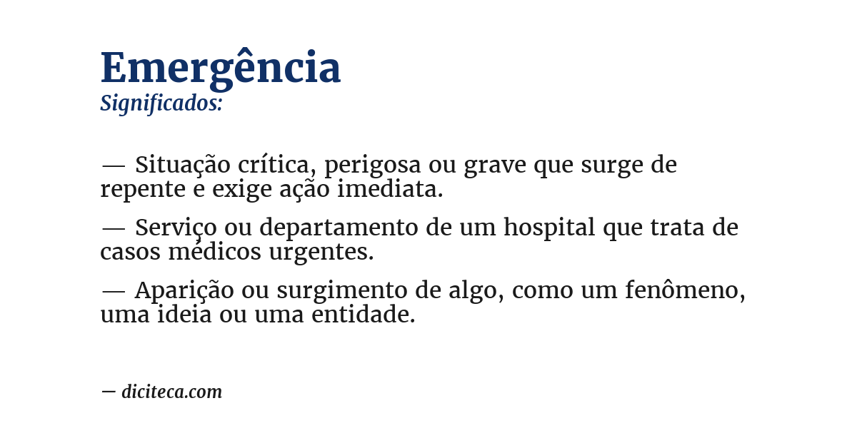 Significado de emergência