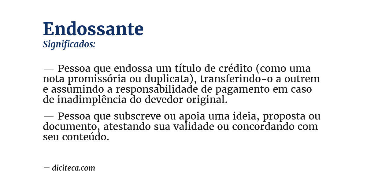 Significado de endossante