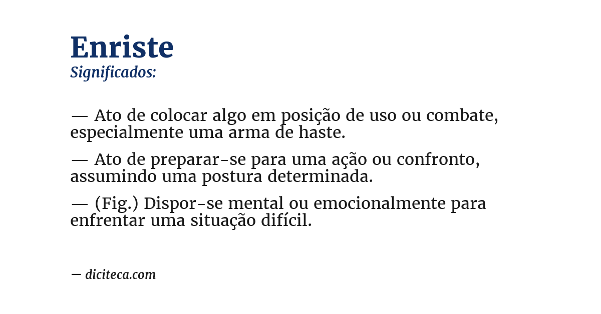 Significado de enriste