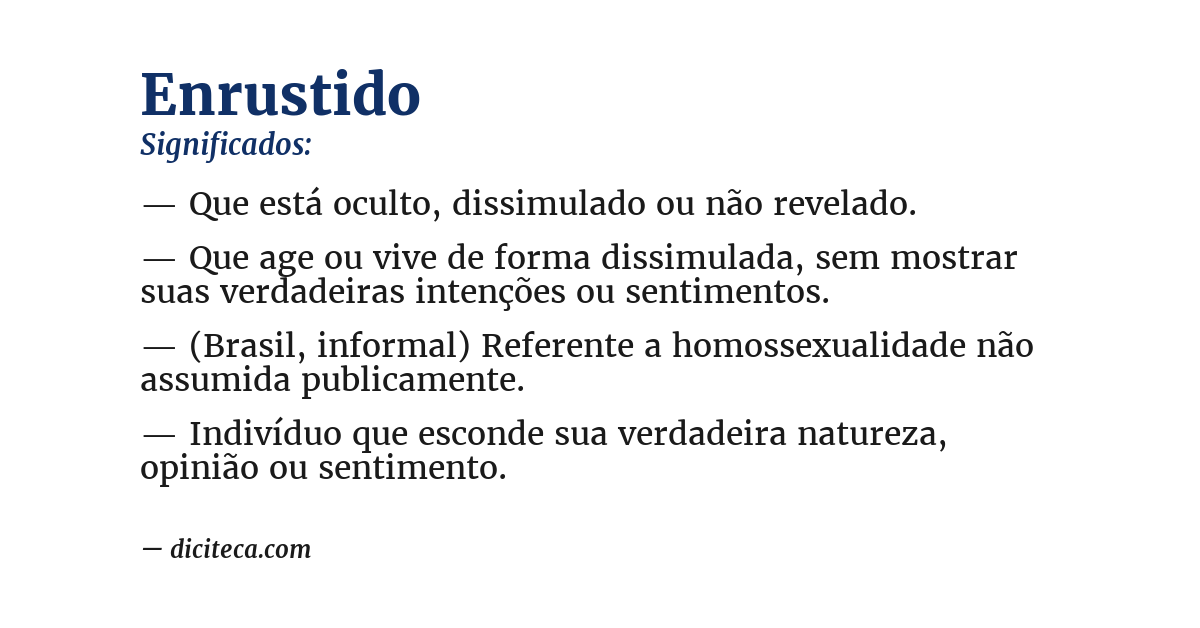 Significado de enrustido