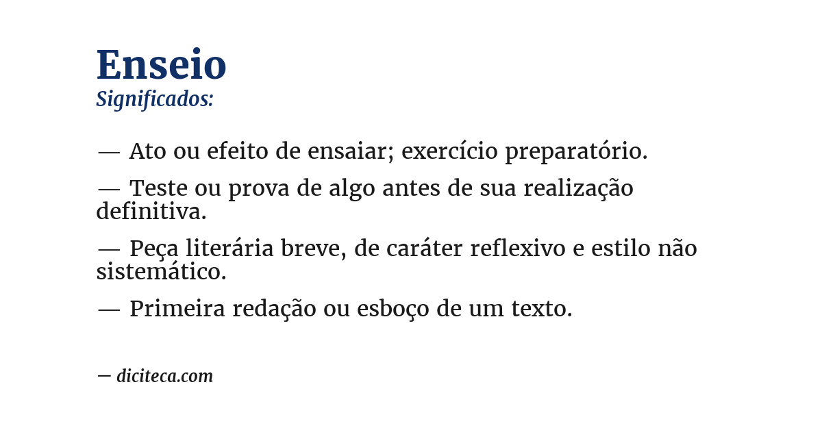 Significado de enseio