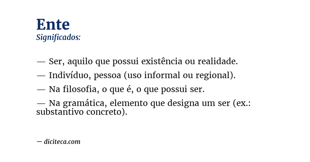 Significado de ente