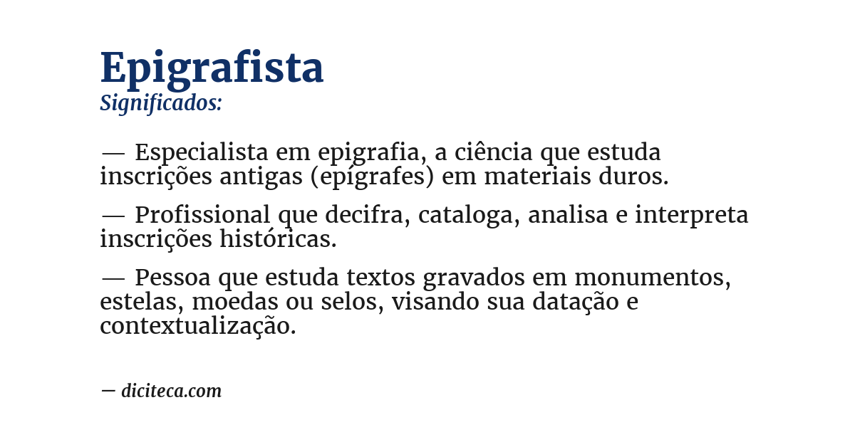 Significado de epigrafista