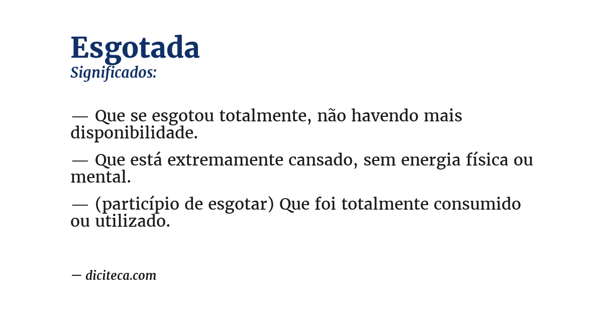Significado de esgotada
