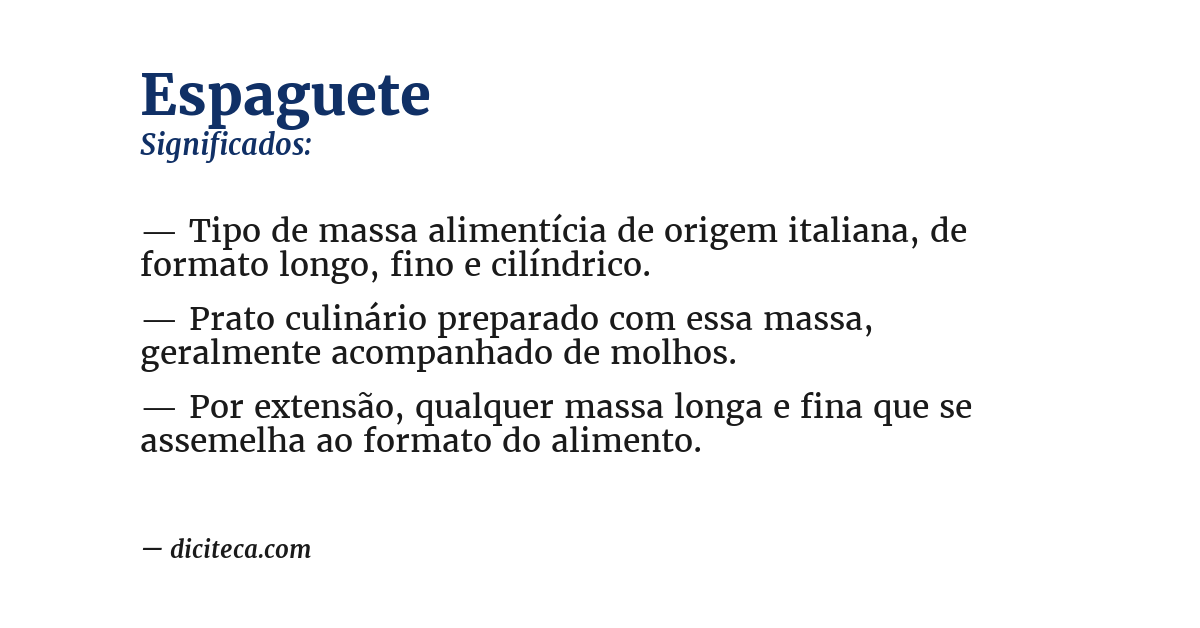 Significado de espaguete