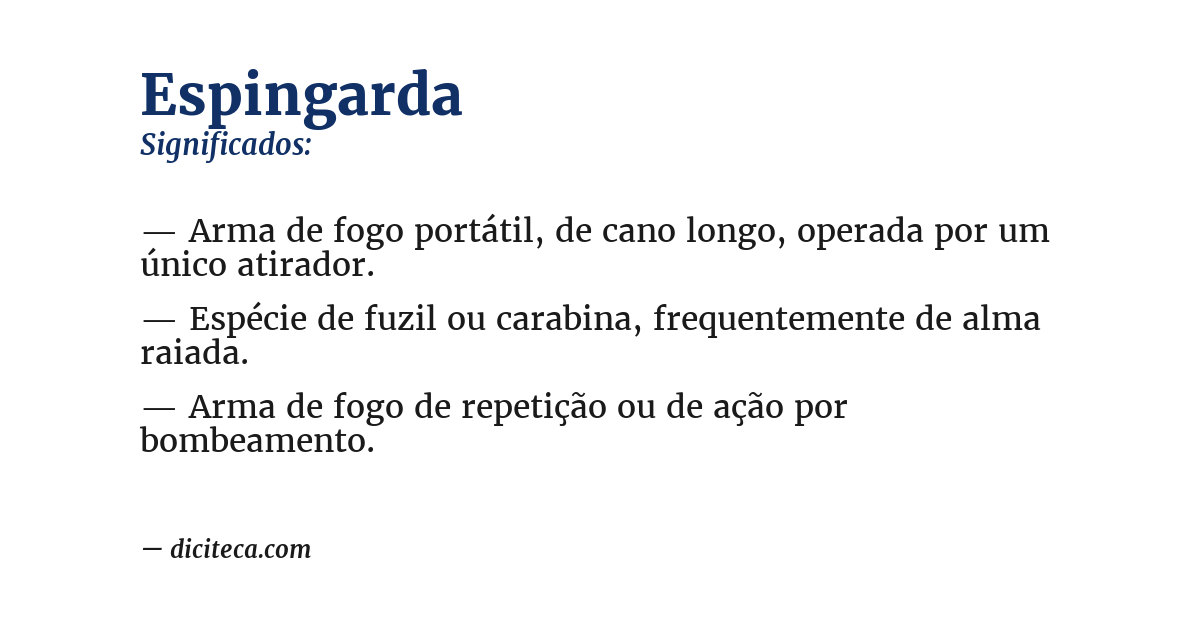 Significado de espingarda