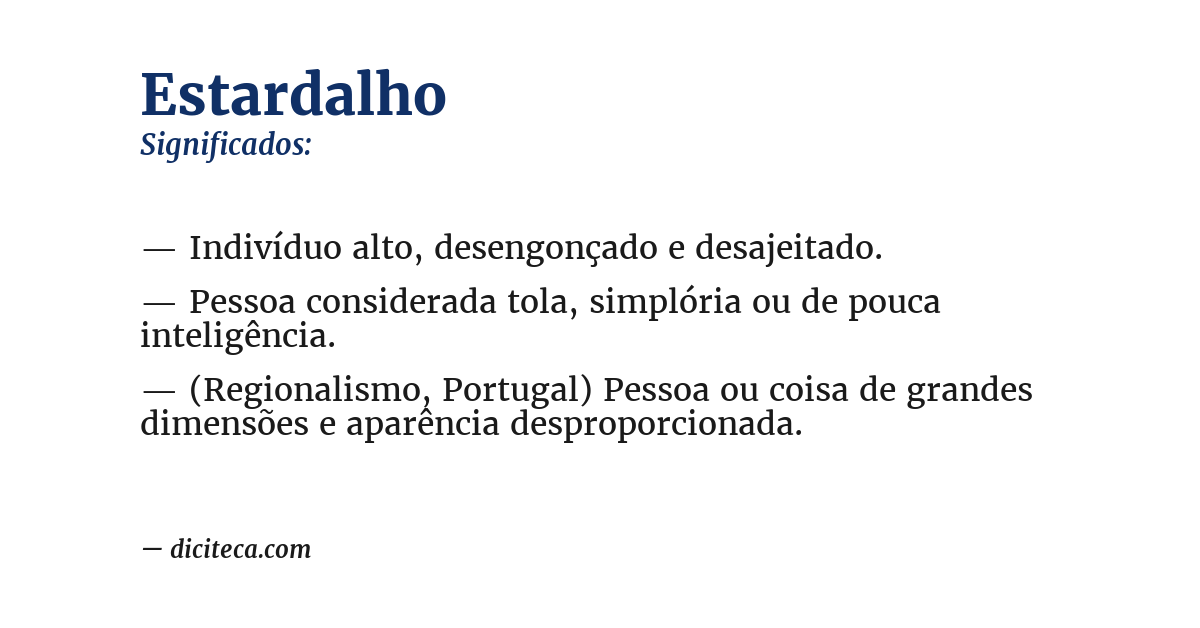 Significado de estardalho