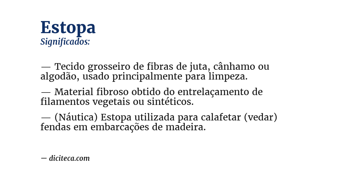 Significado de estopa