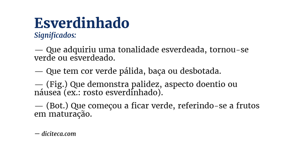 Significado de esverdinhado
