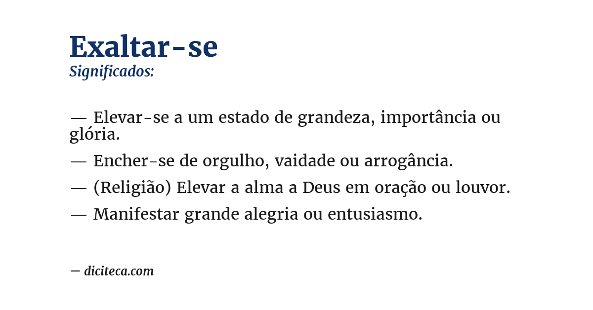 Significado de exaltar-se