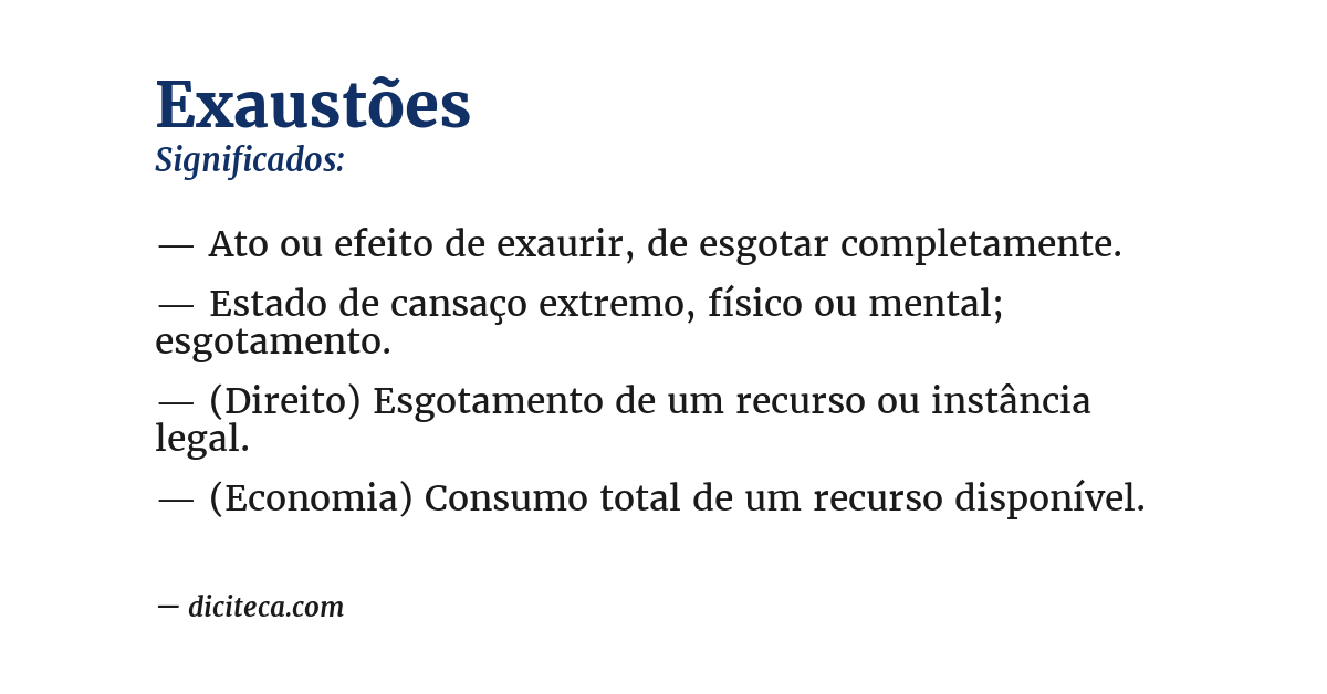 Significado de exaustões