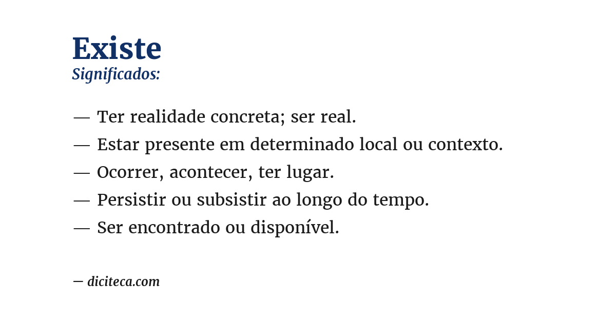 Significado de existe