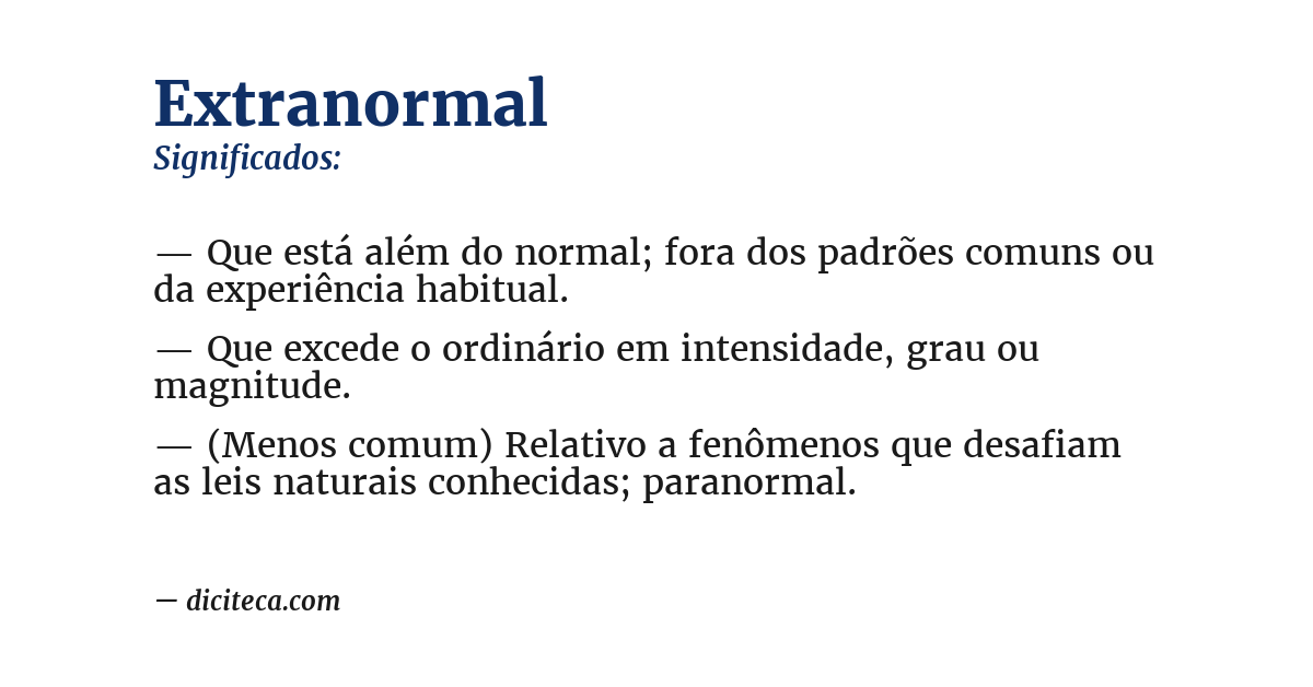 Significado de extranormal