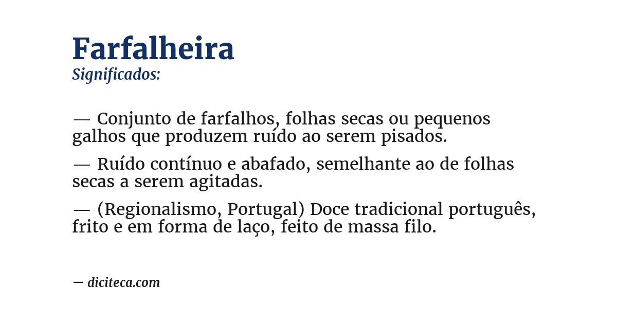 Significado de farfalheira