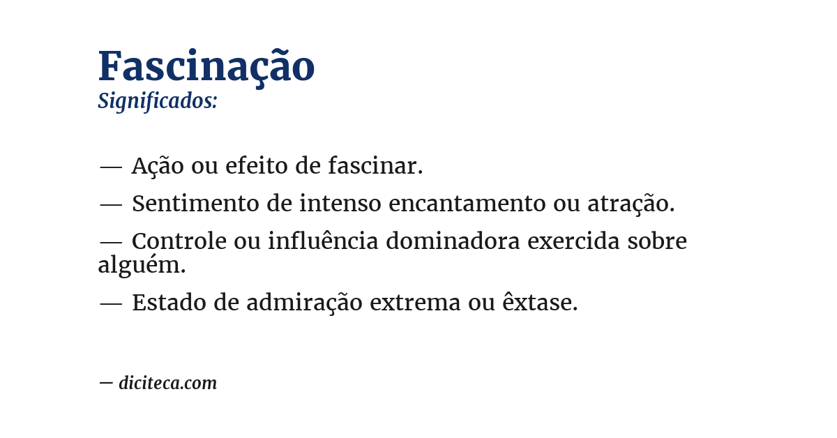 Significado de fascinação