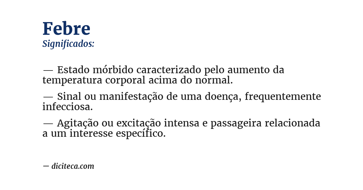 Significado de febre