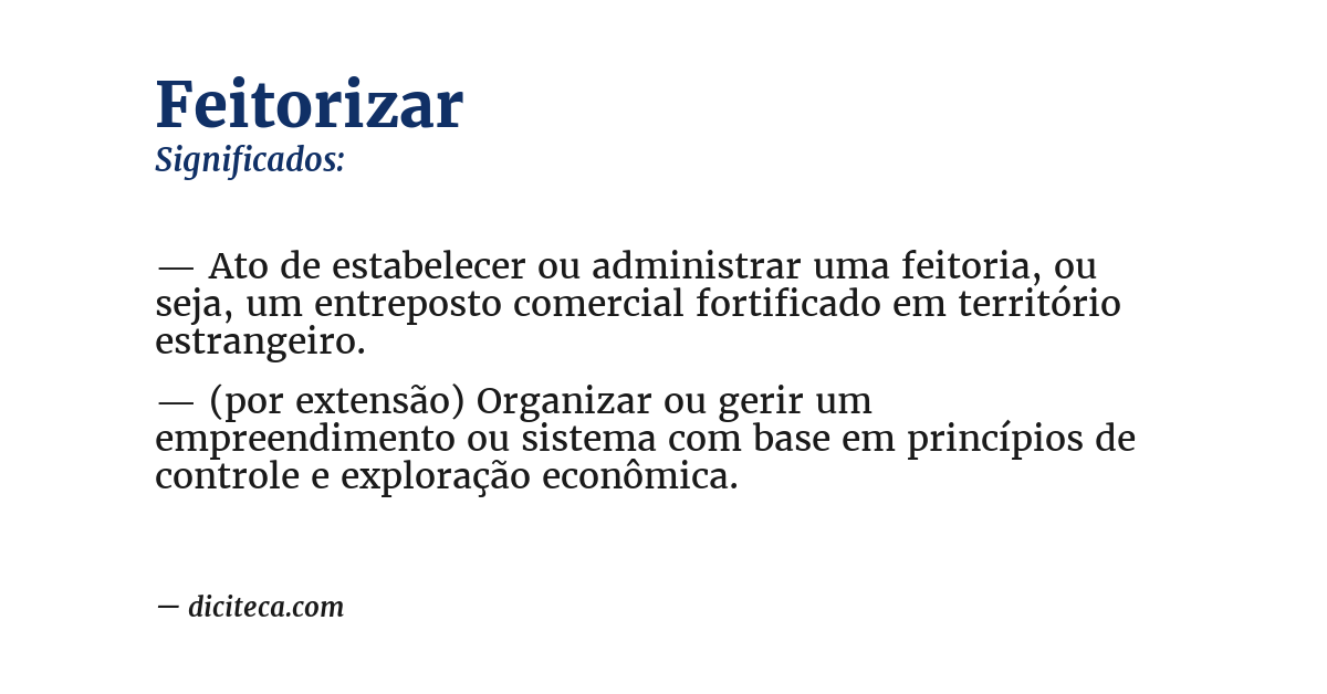 Significado de feitorizar