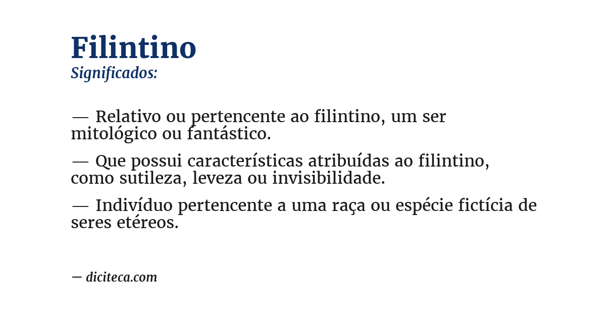 Significado de filintino