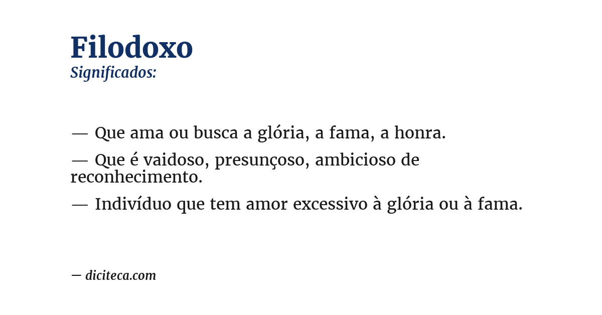 Significado de filodoxo