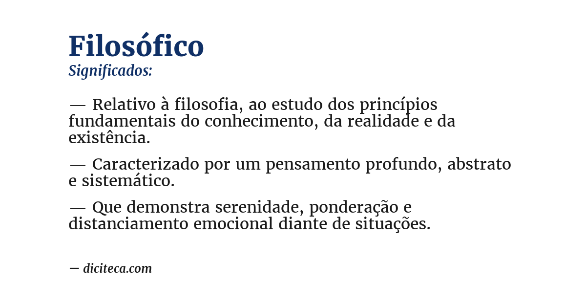 Significado de filosófico