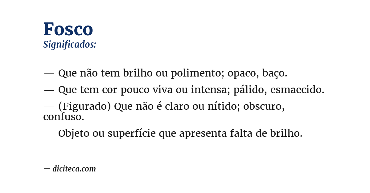 Significado de fosco