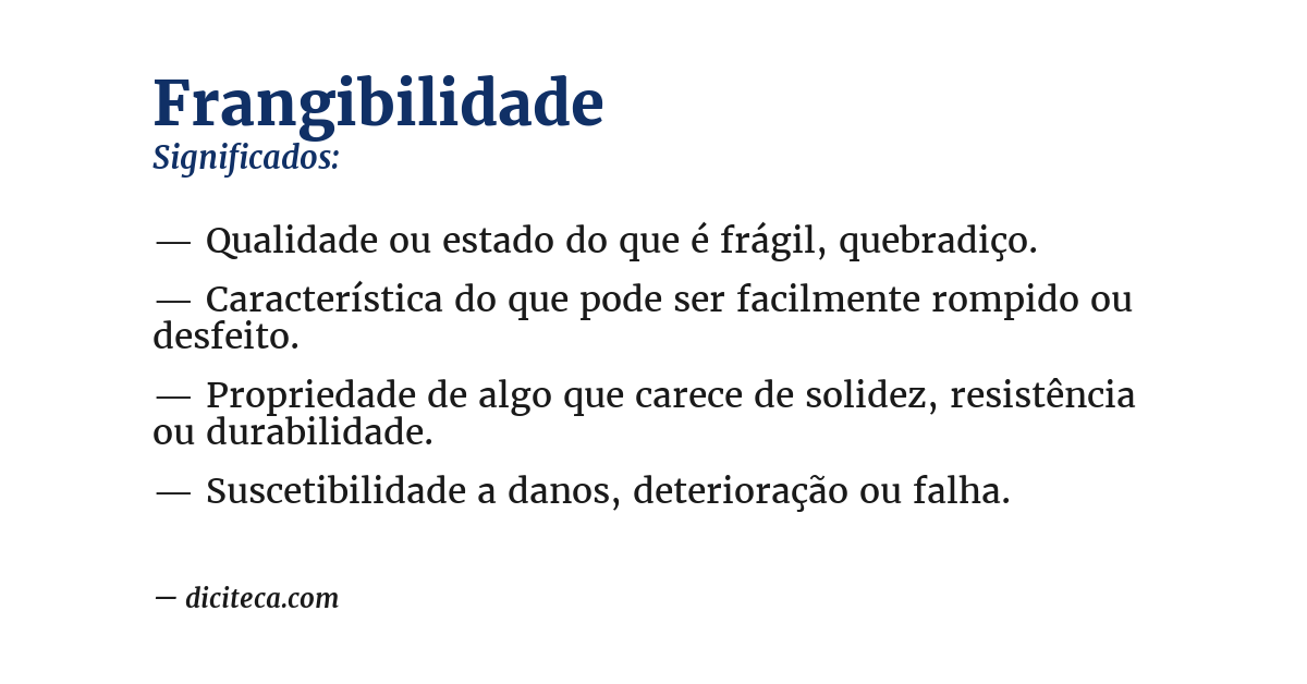 Significado de frangibilidade