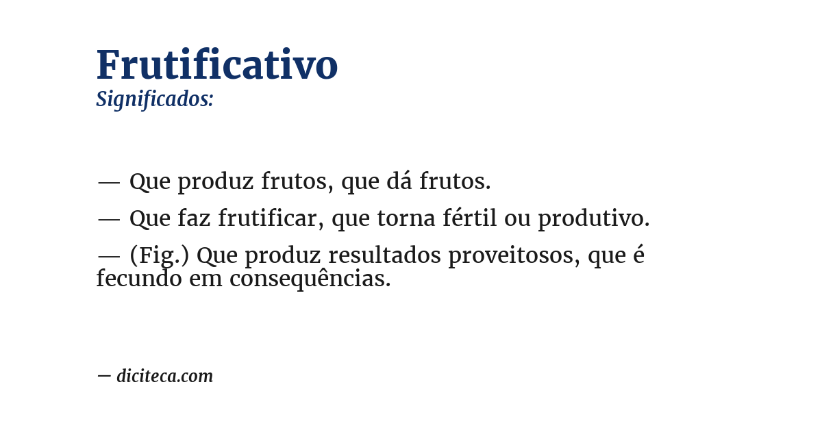Significado de frutificativo