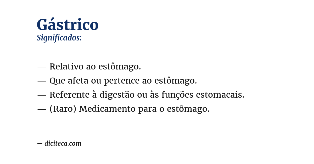 Significado de gástrico